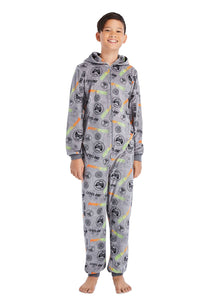 Boy wearing Gamer Onesie in grey colour